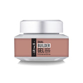ibd Dual Builder Gel in Warm Nude shade, soft gel and adhesive soak-off builder gel in a 14g jar.
